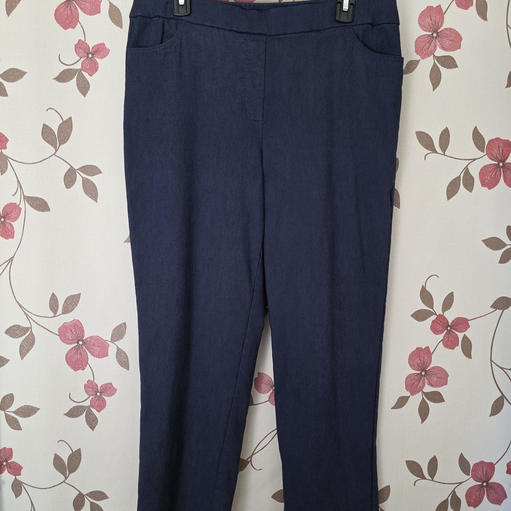 Alfred Dunner Navy Straight Leg Pants